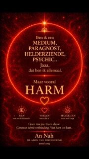 Medium, paragnost, psychic, helderziende… Plak er vooral een label op als je dat fijn vindt. 😉

​Maar onder al die spirituele termen ben ik vooral gewoon Harm. 

Geen glitter, geen glazen bol en absoluut geen vage trucjes. Wat ik wel doe? Afstemmen op m’n spirit guides en de Akasha kronieken om te zien wat onzichtbaar is, te voelen wat écht is en jou te begeleiden naar wat klopt.

​Gewoon een echte verbinding. Van hart tot hart.
​
Wil jij een keer meekijken in jouw Akasha kronieken of horen wat je gidsen te zeggen hebben? Stuur me een DM met het woord 'HELDERHEID' en ik klets gezellig met je verder! 💬✨

#AnNah #Akashakronieken #Channeling #SpiritGuides #Mediumschap
