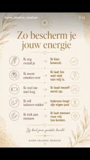 Veel mensen proberen zichzelf te beschermen tegen de energie van anderen. Eigenlijk maak je jezelf dan klein(er).

Als je deze aanname nu eens herprogrammeerd. Wat als bescherming niet begint met afschermen... maar met volledig aanwezig zijn in je eigen energie ?

Hoe voelt dat ? 

Hoe sterker jij jouw eigen plek inneemt, hoe minder je wordt meegesleept door wat niet van jou is.

Meer weten, check de gratis tools op mn website. 

🤍

#WijsheidVanAnNah
#MijnGidsengroep
#AnNah